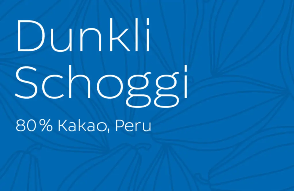 Dunkli SAM Schoggi Peru Schweizer Schokolade Bio Fair Sozial Cradle2Cradle Bean2Bar