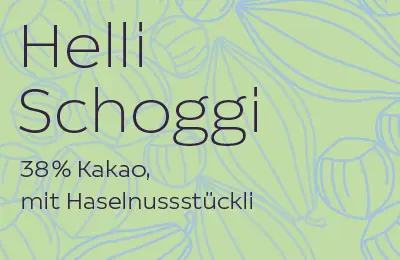 Helli SAM Schoggi mit Haselnussstückli, Schweizer Schokolade, bio, fair, sozial, nachhaltig, bean to bar